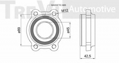 TREVI AUTOMOTIVE wb1889 -  Комплект подшипника ступицы колеса